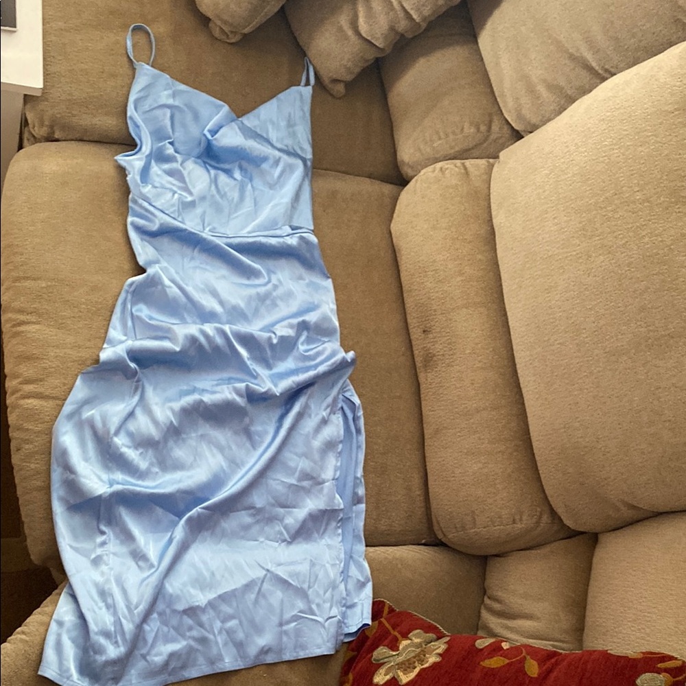 Light Blue Satin Dress
